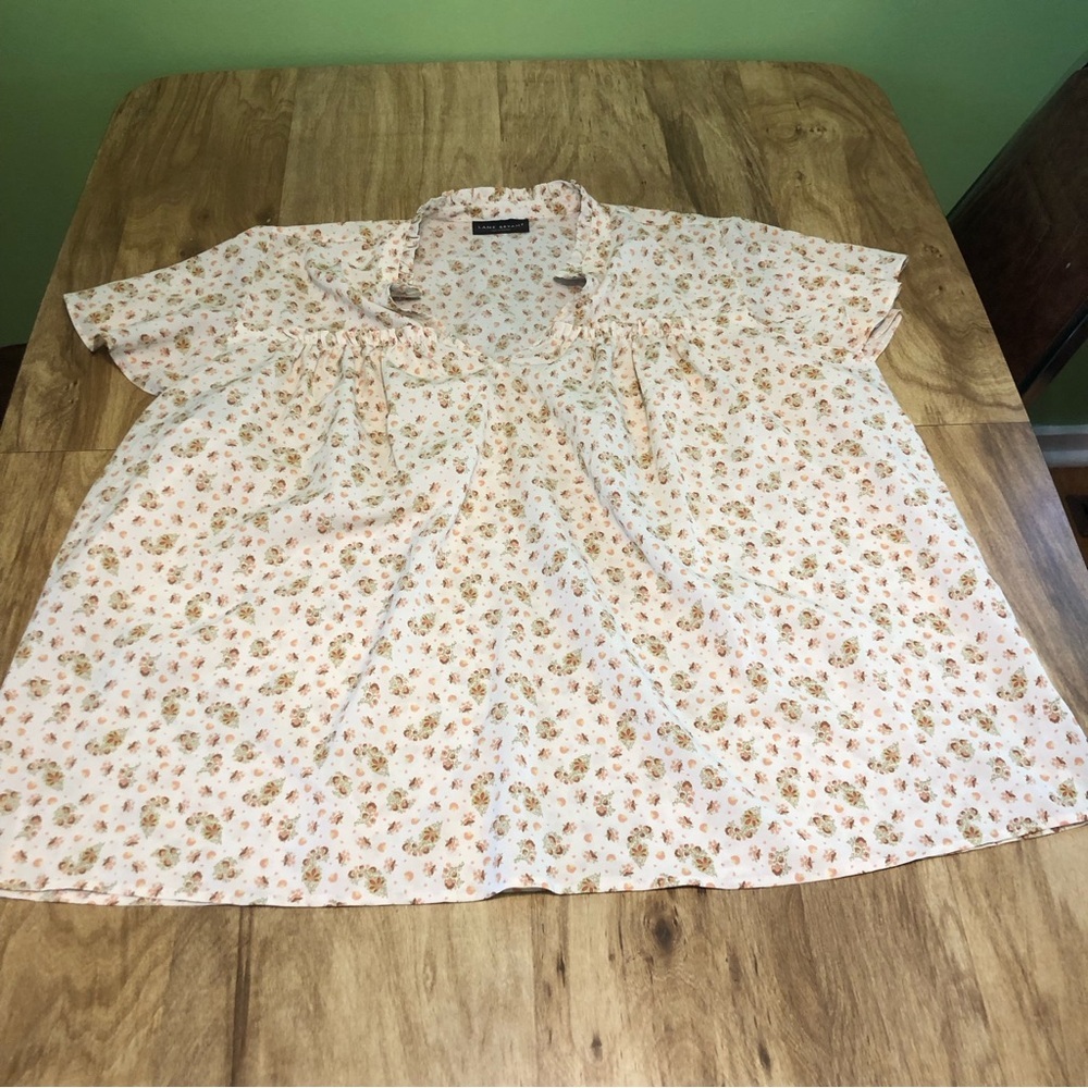 3/$25 Lane Bryant Autumn Floral Lightweight Short Sleeve Top Womens Plus Size 24